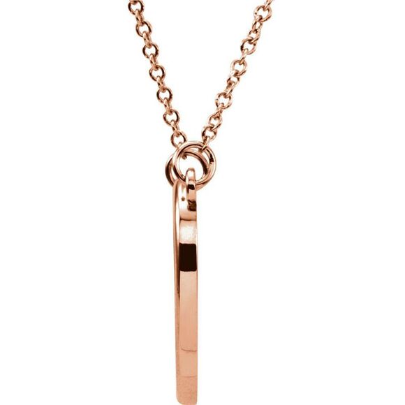 Polished 13mm Heart Necklace in 14k Rose Gold, 16 Inch - Picture 2 of 4